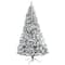 10ft. Pre-Lit Flocked White River Mountain Pine Artificial Christmas Tree, Clear LED Lights